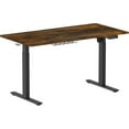 thumbnail image 2 of SHW 55 Inch Large Electric Height Adjustable Computer Standing Desk, Rustic Brown, 2 of 5