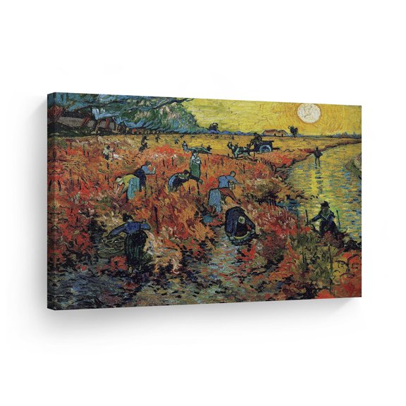Smile Art Design Vincent Van Gogh The Red Vineyard, 1888 Canvas Wall Art Print Artwork Made in the USA - 30x40