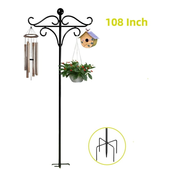 Jinyi shepherds hook  heavy duty,108 inch shepard's hook with 5 Base Prongs, Ideal for Bird Feeders and Garden Decor