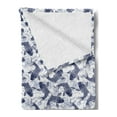 thumbnail image 2 of Fish Soft Flannel Fleece Throw Blanket, Japanese Carp Koi Wave Patterned Background Ancestral Animals Culture, Cozy Plush for Indoor and Outdoor Use, 50" x 60", Dark Blue White, by Ambesonne, 2 of 5