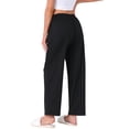 thumbnail image 3 of INSPIRE CHIC Women's Pajama Pants Checked Elastic Waistband Soft Casual Long Straight Pants Loungewear S Black, 3 of 6
