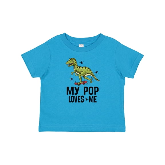 Inktastic My Pop Loves Me Kids Dinosaur Boys Baby T-Shirt