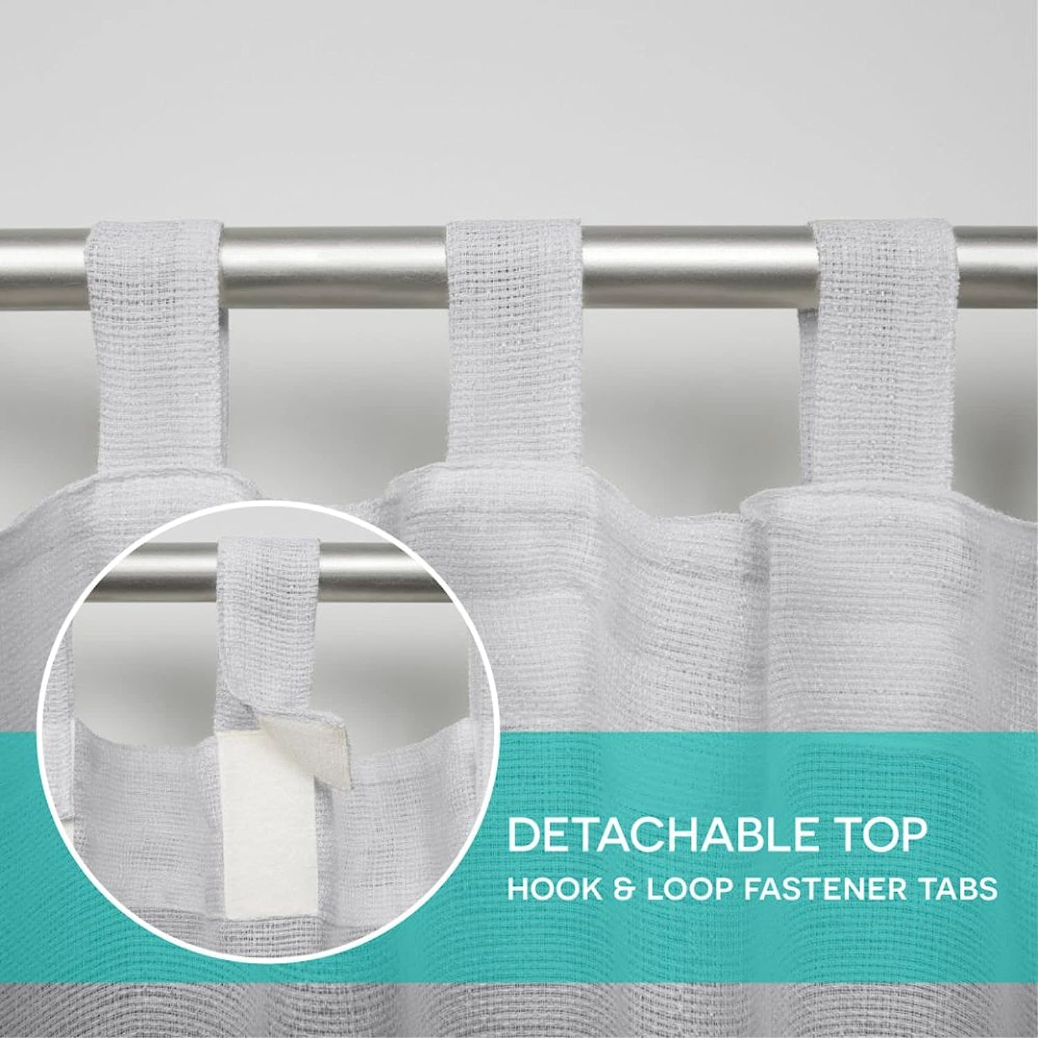 Exclusive Home Curtains Miami Semi-Sheer Indoor/Outdoor Tab Top Curtain Panel Pair, 54x84, Cloud Grey