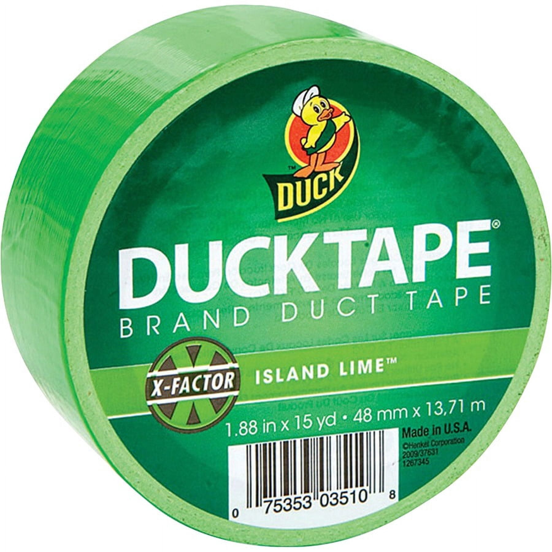 Duck Brand Color Duct Tape - 15 yd Length x 1.88" Width - 1 / Roll - Neon Green | Bundle of 2 Rolls