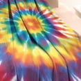thumbnail image 3 of Colorful Rainbow Tie Dye Spiral Pattern Blanket,Comfortable Soft Flannel Throw Blanket,All Season,Warm Lightweight Blankets for Sofa Bed Couch Living Room Chair,40"x50", 3 of 4