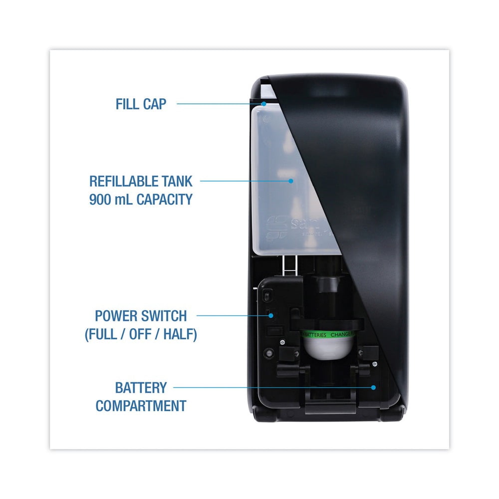 Boardwalk Bulk Fill Soap Dispenser, 900 Ml, 5.5" X 4" X 12", Black