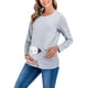 thumbnail image 5 of Camisas de Maternidad Para Mujer Blusas Estampado de Bebé Vestir Top Algodón Cuello Redondo Manga Larga Color Sólido Odeerbi ODB123414, 5 of 6