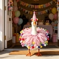 thumbnail image 5 of PiGOGI 23 Inch White Goose Birthday Decoration Set, Blue Pink Costume with Hat, Outdoor Yard Lawn Patio Decor, 5 of 6
