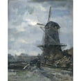 thumbnail image 2 of Jacob Maris 15x18 Gold Ornate Wood Frame and Double Matted Museum Art Print Titled - Mill at Moonlight (C. 1899), 2 of 4