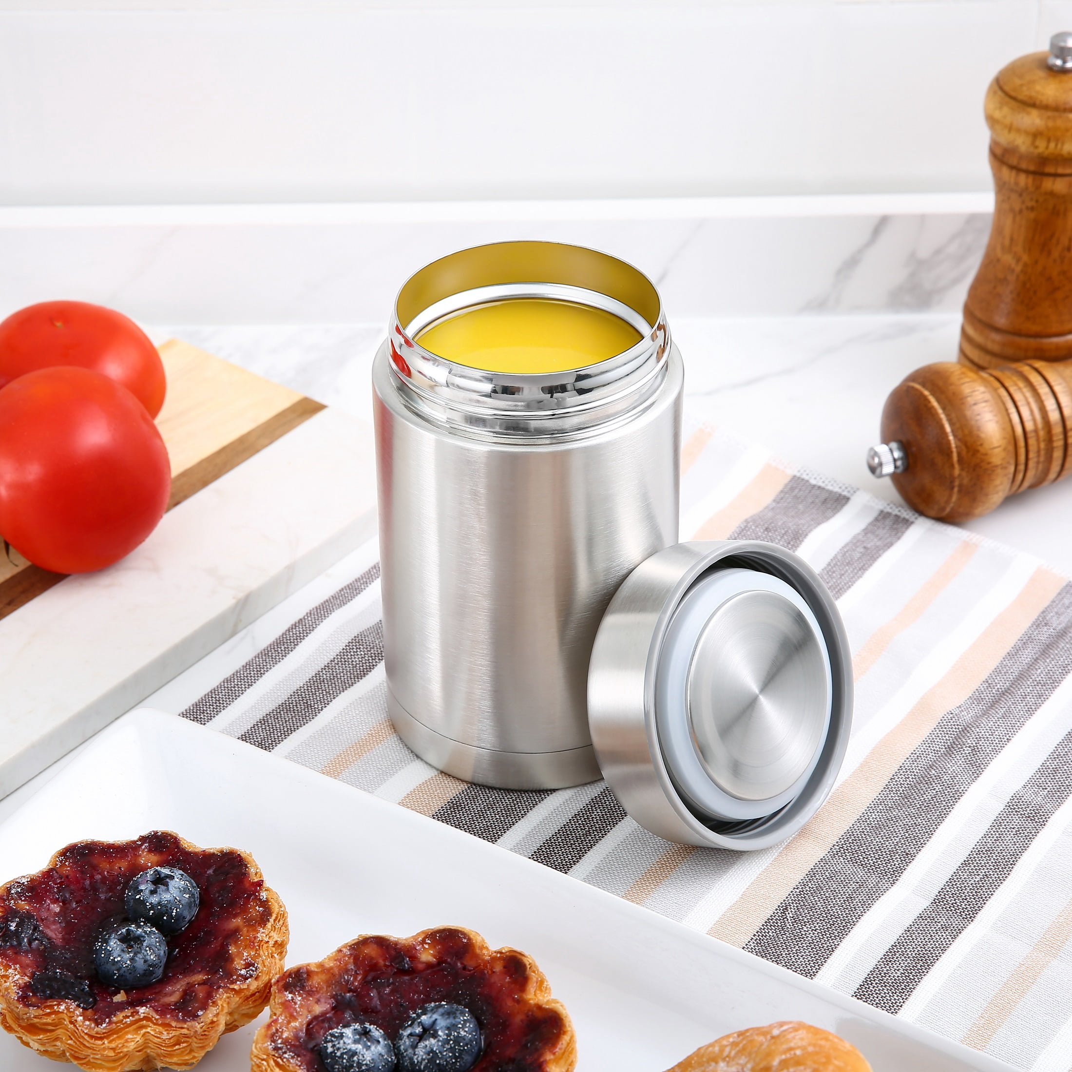 Mainstays 16 oz Food Jar, Stainless Steel