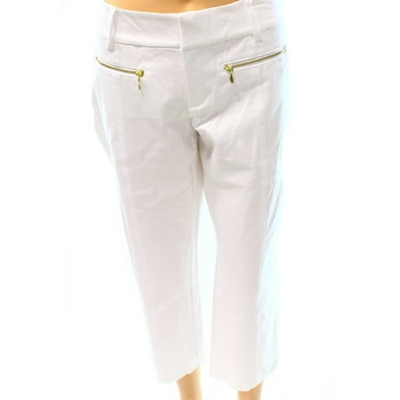 - INC NEW White Bright Women's Size 2X26 Straight Leg Cropped Dress Pants