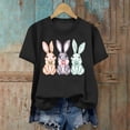 thumbnail image 6 of Tnhcen Women's Easter Bunny Print Graphic Tee Casual Short Sleeve Round Neck Plus Size S-3XL Cotton Spandex Polyester Stretchy Comfortable Spring Holiday Wear, 6 of 6