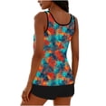 thumbnail image 4 of Aboser Womens Push Up Tankini Swimsuits with Boyshorts High Waisted 2 Piece Bathing Suit Trendy Hawaii Tropical Print Beachwear Loose Fit Modest Swimsuit Multicolor M, 4 of 6
