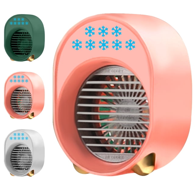 Yeacher Portable Air Conditioner Rechargeable Air Cooler Fan 3600mah Battery Operated with Function Cooling Humidifier Filtration 3 Speeds Colorful Night Light