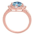 thumbnail image 4 of Mauli Jewels Rings for Women 1.87 Carat Blue Topaz and Diamond Ring 4-Prong 10K Rose Gold, 4 of 6