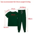 thumbnail image 4 of Conjunto de uniforme para mujer, traje cómodo, sencillo, con múltiples bolsillos, ligero, escote en V, duradero, informal, pantalones de , Verde S Salvador Blusa y pantalones médicos, 4 of 10