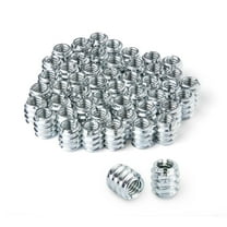 POWERTEC 50PK Threaded Inserts for Wood Furniture | Zinc Plated | 1/4”-20 Internal Threads | 11.9mm Length, QTI1002