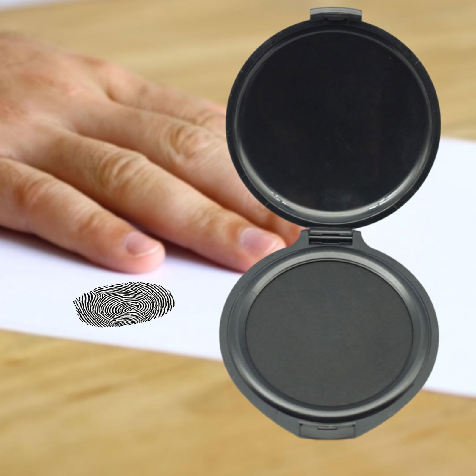 Milageto 2xFingerprint Ink Pad Thumbprint Ink Pads Erasable Round Fingerprint Pad Ink Pad for Notary Supplies, Security ID, Banks , Black, 4 4 Pcs