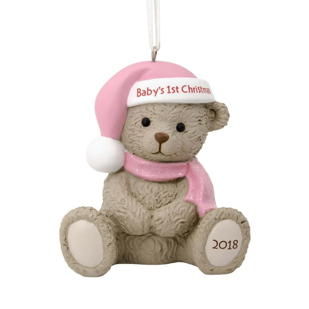 Hallmark Baby Girl's First Christmas Teddy Bear 2018 Christmas Ornament