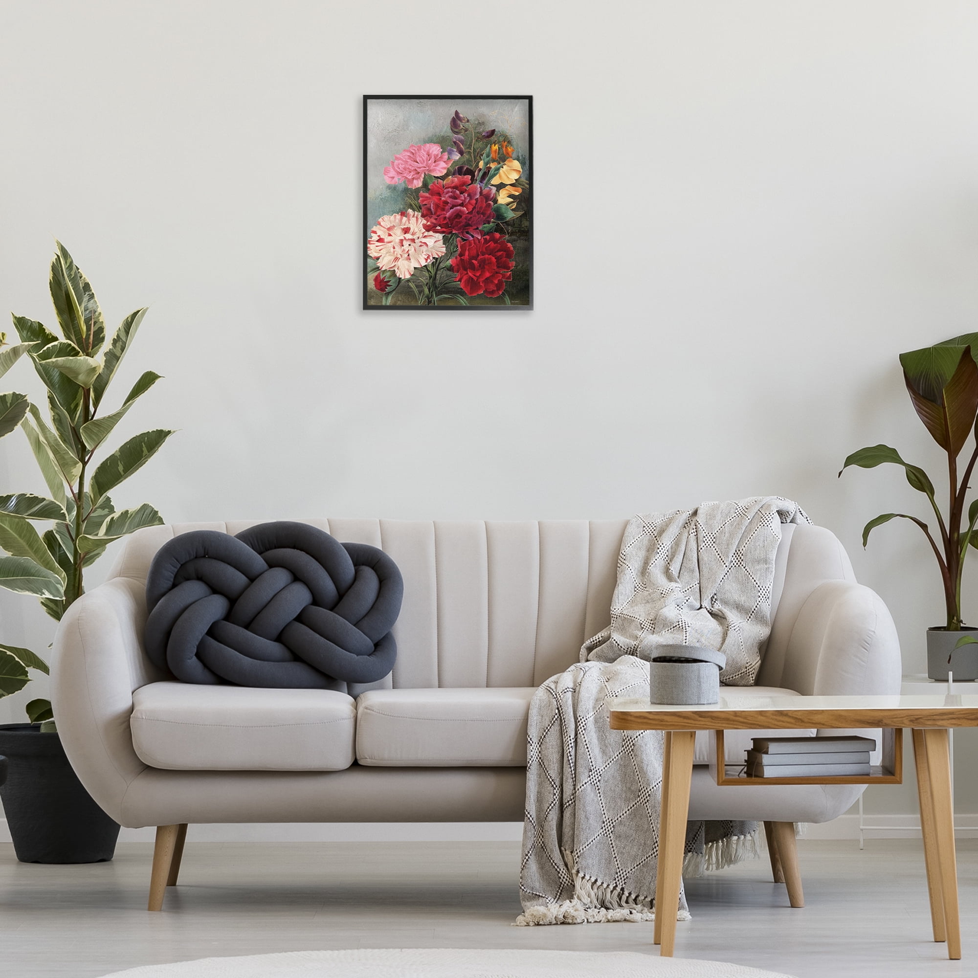 Stupell Industries Vintage Geranium Blooms Botanical & Floral Painting Black Framed Art Print Wall Art, 16 x 20
