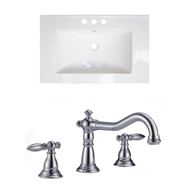 American Imaginations 48-in. W 3H8-in. Ceramic Top Set In White Color AI-15754