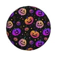 thumbnail image 2 of XMXY Neon Pumpkin Autumn Fantasy Spare Tire Cover, Universal Waterproof Cover for Jeep RV Tire Wheel Protection, 14 inch, 2 of 8
