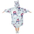 thumbnail image 2 of FORMRS Wearable Blanket Hoodie with Sleeves for Kids Cozy Flannel Sweatshirt, Blue Ice Hockey, 2 of 7