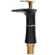 thumbnail image 2 of Grifo de baño de un solo orificio G1/2, grifo de lavabo en cascada para decoración del hogar, la oficina o el edificio, estilo corto negro y dorado, 2 of 8