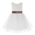 thumbnail image 2 of Ekidsbridal Girl Communion Flower Girl Dress - Knee Length Backless Ivory Lace Dress with Tiebow 206T-A (Size: S-10), 2 of 3
