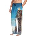 thumbnail image 6 of Salouo Blue Sky Winged Cat Print Pajama Pants for Men, Lounge Pants Elastic Waistband Casual Men's sleepwear Loungewear Sleep Pajama Pant -Medium, 6 of 7