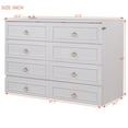 thumbnail image 4 of Harper & Bright Designs Queen Murphy Bed Cabinet Bed, Queen Size Murphy Bed with Storage Drawers, Wood Queen Wall Bed Murphy Bed Chest Murphy Bed Frame, White, 4 of 16