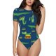 thumbnail image 1 of Fotbe Little Pirate Crocodile Body de Mujer con Cuello Redondo y Mangas Cortas, Sin Mangas Ajustado, Suave, Cómodo y Básico-Small, 1 of 7