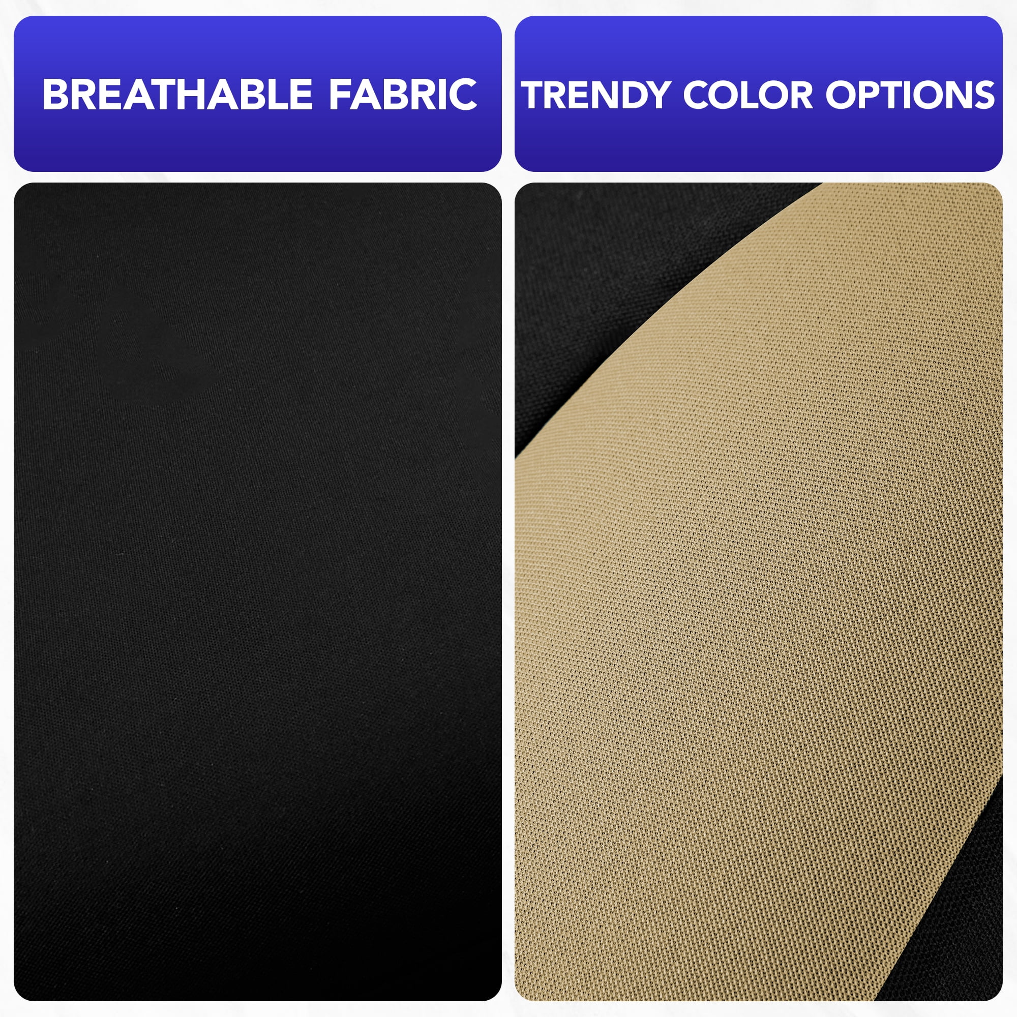 Road Comfort PolyPro Car Seat Covers Full Set – Front and Rear Split Bench, Easy to Install Cover Set, Univesal Fit For Auto Trucks Van SUV - Beige