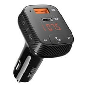 Roav Bluetooth FM Transmitter Car Charger, SmartCharge T2,Power IQ 3.0 Type C PD Charging