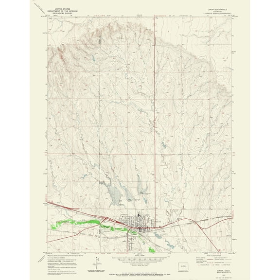 Topographical Map - Limon Colorado Quad - USGS 1970 - Vintage Wall Art