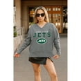 thumbnail image 6 of Women's Gameday Couture  Gray New York Jets French Terry V-Neck Pullover Sweatshirt, 6 of 7