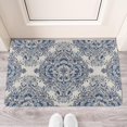 thumbnail image 2 of Bohemian Vintage Blue Flowers Door Mat Welcome Door Mat for Front Door, Home Entrance, Yard, Floor, Patio, Non Slip Spring Summer Welcome Mat Indoor Outdoor Doormat 0"*", 2 of 6