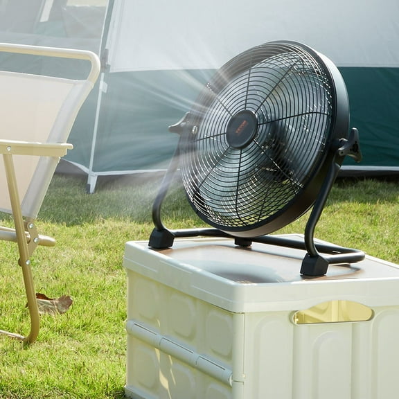Portable 16 Inch Cordless Fan with 360° Manual Rotation, High Velocity Quiet Cooling Fan, Stepless Speed Control Metal Industrial Fan for Home Office
