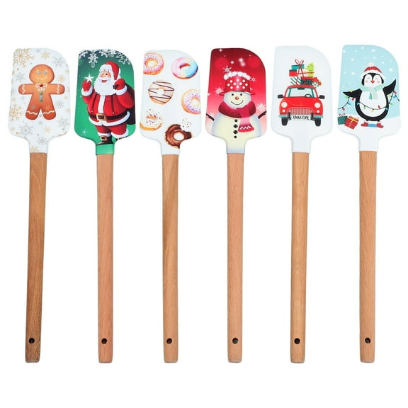 5Pcs Christmas Theme Cream Scraper Household Baking Spatulas Kitchen Baking Tools