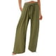 thumbnail image 1 of Pantalones holgados de algodón para mujer: pantalones de cintura alta con cordón, 90 % algodón/10 % poliéster, trabajo/ocio, todas las estaciones, 1 of 8