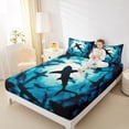 thumbnail image 5 of Homewish Cartoon Ocean Shark Twin Sheet Sets, Underwater World Twin Fitted Sheet, Teens Kids Girls Boys Flat Sheet, Breathable Home Decor, 3 Pieces, 5 of 8