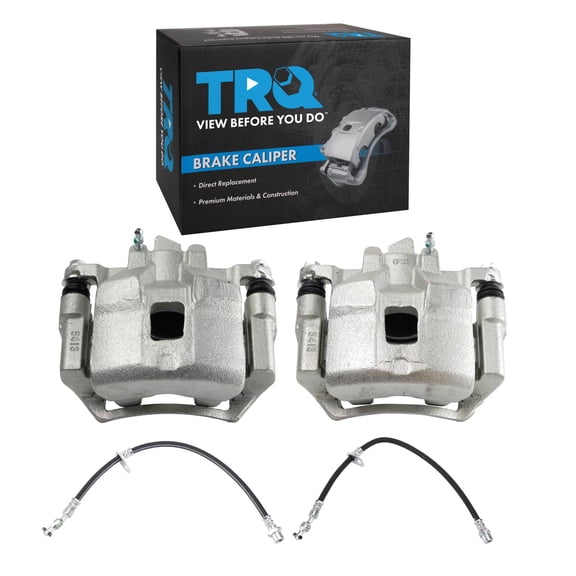 TRQ Front Brake Caliper & Hose Set Fits 1998-2002 Chevrolet Prizm Toyota Corolla CLA41333