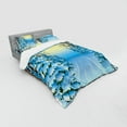 thumbnail image 3 of Ambesonne Winter Bedding Set 3 Pcs, Snowy Forest Path Landscape, Twin, Blue Yellow, 3 of 3