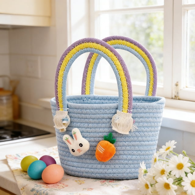 Canasta de Pascua, Canastas Arcoíris de Pascua para Niños, Canasta de Pascua para Niñas y Niños, Canasta de Pascua para Niños, Niñas, Bebés y Niños, Regalos para su Primera Pascua