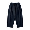 thumbnail image 4 of ZHOGXU Mens Long Pants Modern Wide Leg Elastic Waist Drawstring Breathable Lightweight Relaxed Fit With Pocket Classic Style Work Wear, 4 of 4