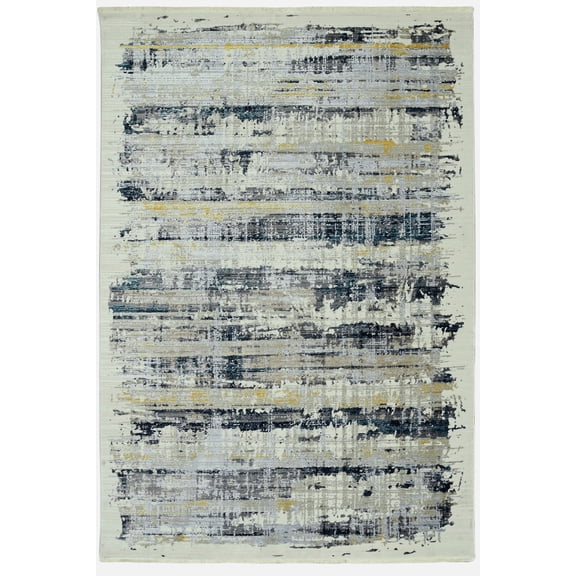 8â€™ x 11â€™ Blue White Distressed Traditional Area Rug