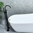 thumbnail image 2 of Gnosall Double Handle Floor Mounted Tub Filler with Handshower in Matte Black, 2 of 15