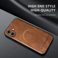 thumbnail image 3 of for iPhone 16 Premium PU Leather + TPU Back Case, Magsafe Anti-Scratch Lightweight Ultra Slim Shockproof Protective Anti-Fall Business Phone Case for iPhone 16, Brown, 3 of 9