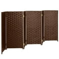 thumbnail image 4 of Red Lantern 3 ft. Short Woven Fiber Folding Screen - Dark Mocha - 6 Panel, 4 of 7