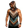 thumbnail image 6 of Camouflage Sleeveless Hoodie For Men, Muscle Fit Pullover Tank with Kangaroo Pocket - Quick-Dry Workout Vest for Gym & Bodybuilding Brown XXXL, 6 of 7